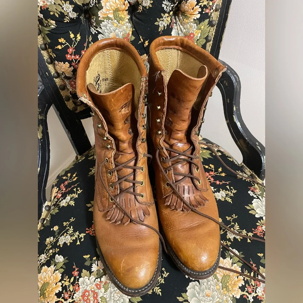 J. Chisholm Tan Lace Up Boots - Picture 2 of 11
